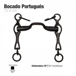 Bocado Portugués Embocadura 45º Pavonado 12,5cm