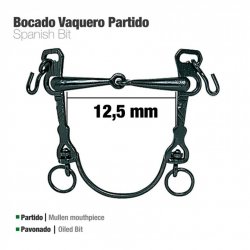 Bocado Vaquero Barra curva Partido Pavonado 12.5 cm zaldi