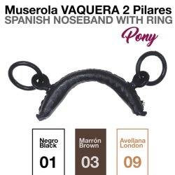Muserola Vaquera 2 Pilares Pony Negra