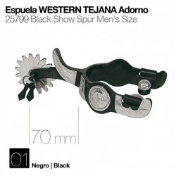 Espuela Western Tejana con Adorno Negro 25799