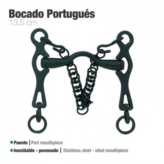Bocado Portugués Inoxidable Pavonado 217981MK 13.5cm zaldi
