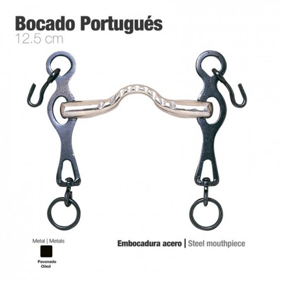 Bocado Portugués Embocadura Acero 12.5cm zaldi