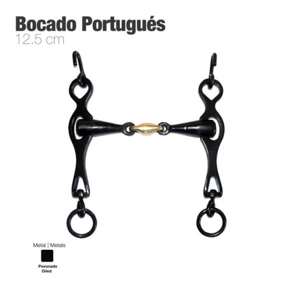 Bocado Portugués Embocadura 3 Piezas 12.5 cm zaldi