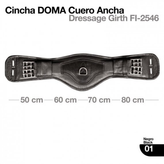Cincha  Doma Cuero Ancha FI-2546 Zaldi