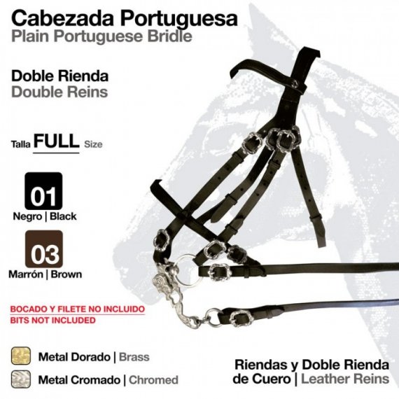 Cabezada Portuguesa Doble Rienda Negro  Ref: 210192420201