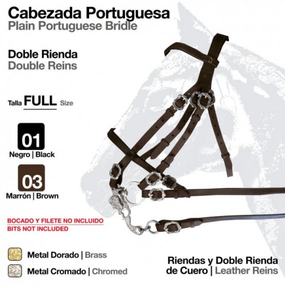 Cabezada Portuguesa Doble Rienda Marrón  Ref: 210192420201