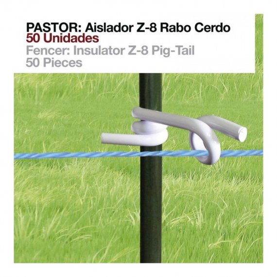 Pastor: Aislador Z-8 Rabo-Cerdo (50 Uds) Zaldi