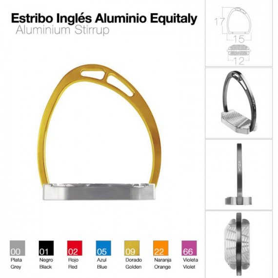 Estribo Inglés Aluminio Equality Compensado Dorado