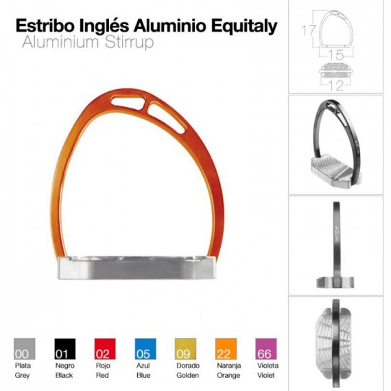 Estribo Inglés Aluminio Equality Compensado Naranja