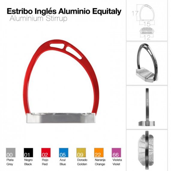 Estribo Inglés Aluminio Equality Compensado Rojo